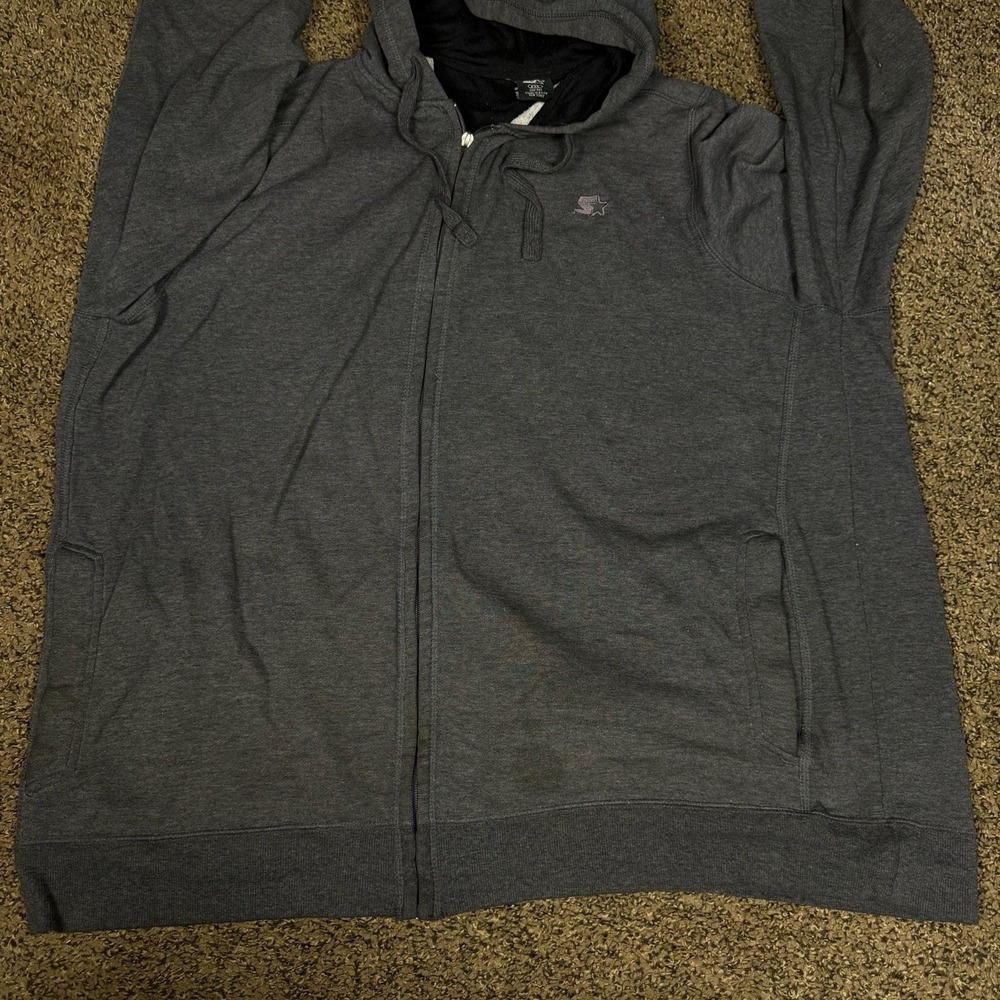 Starter Men's Charcoal Gray Full-Zip Hoodie 2XL - Picture 8 of 16